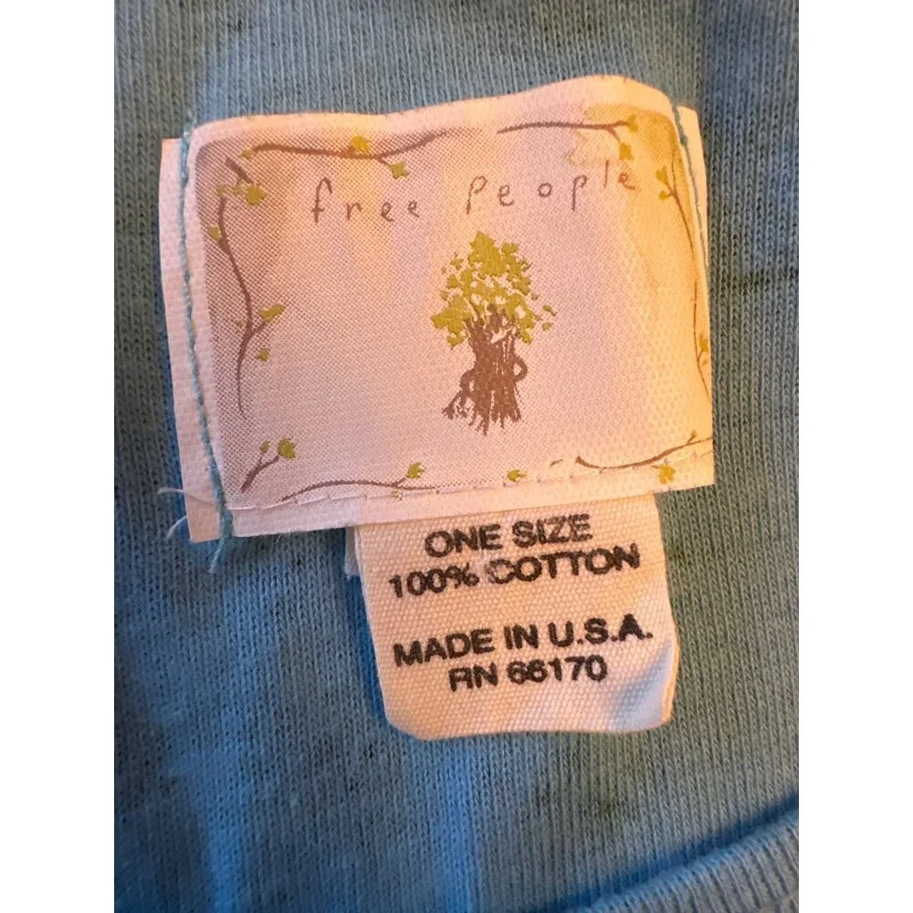 Vintage 80s Free People Floral Print Cotton Baby T Shirt One‎ Size Made in USA